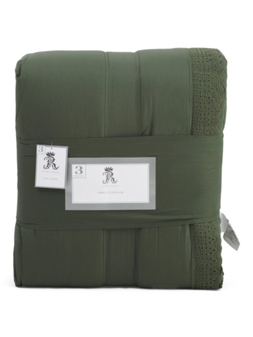RACHEL ASHWELL Cotton Eyelet Comforter Set